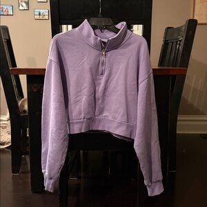 Aritzia TNA Cozy Fleece Perfect 1/4 Zip Sweatshirt